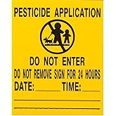 25x Gemplers New York Pesticide Application Signs – Durable Screen-Printed Weatherproof Outdoor Corrugated Plastic Legend Boards plus 16” bendable PVC Stakes