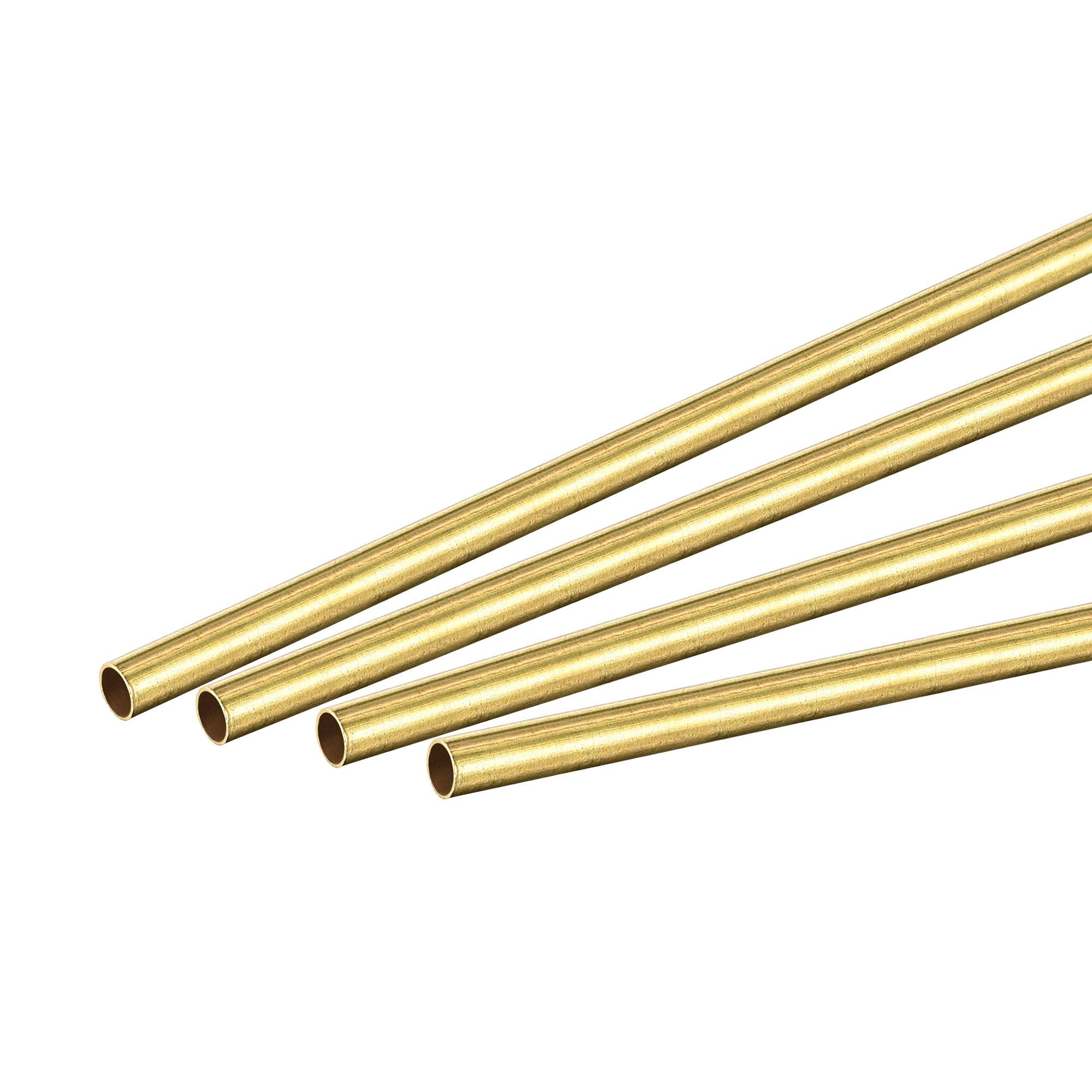 sourcing map Brass Round Tube 3mm OD 0.2mm Wall Thickness 300mm Length Pipe Tubing 4 Pcs