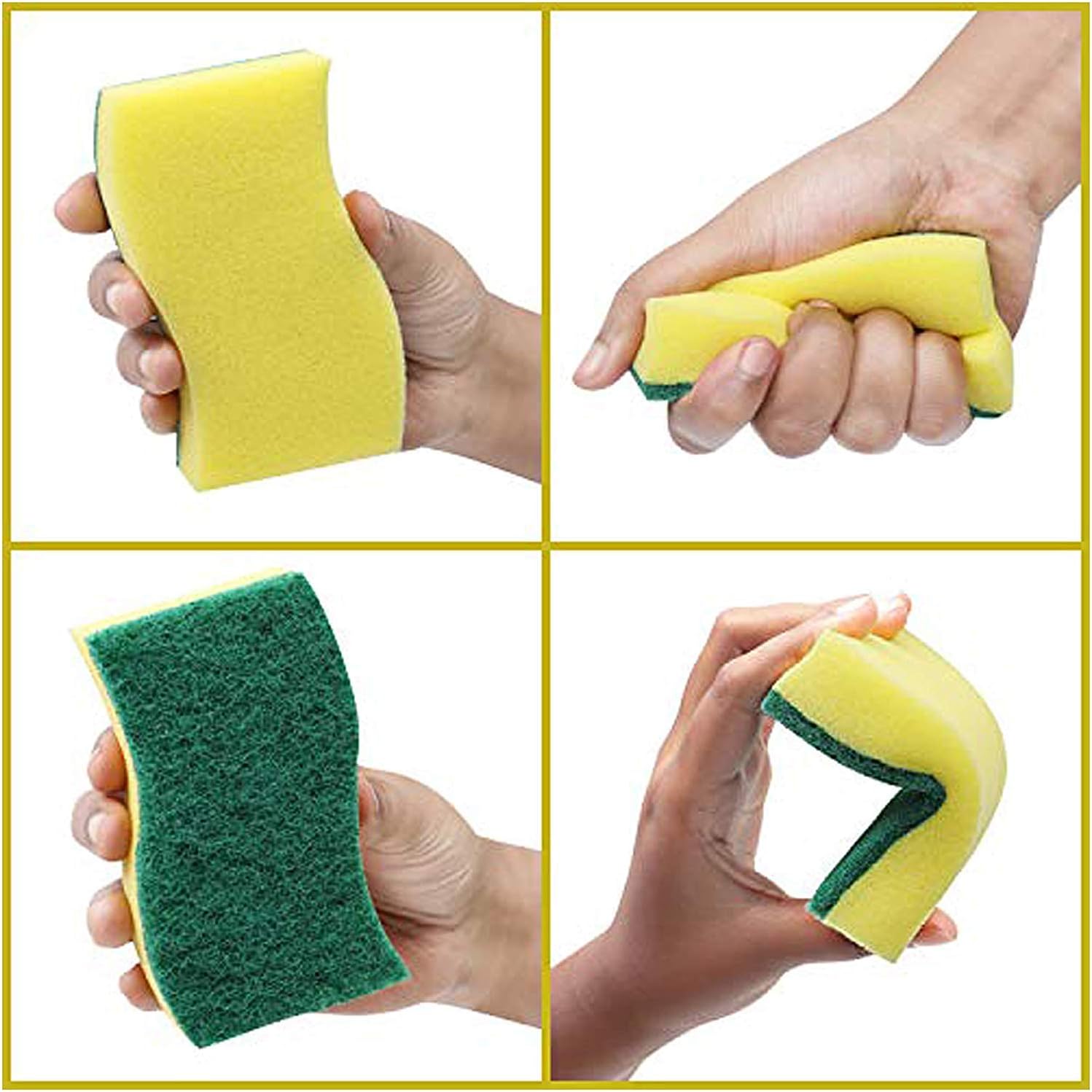 Klickpick Home Pack of 24 - Scrubbing Sponge Dish Sponge - Non Scratch Cleaning Scrub Sponges – Heavy Duty Sponge - Double-Sided Sponge for Cleaning Plates, Dishes & Removing Stains in Kitchen: Health & Personal Care