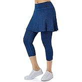 Xioker Women Athletic Skirts with Leggings,Skirted Leggings Skorts with Pockets