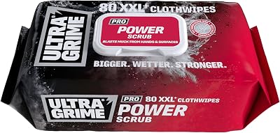 UltraGrime PRO Power Scrub Heavy-Duty Cloth Wipes Multi-Purpose 80 Alcohol-Free