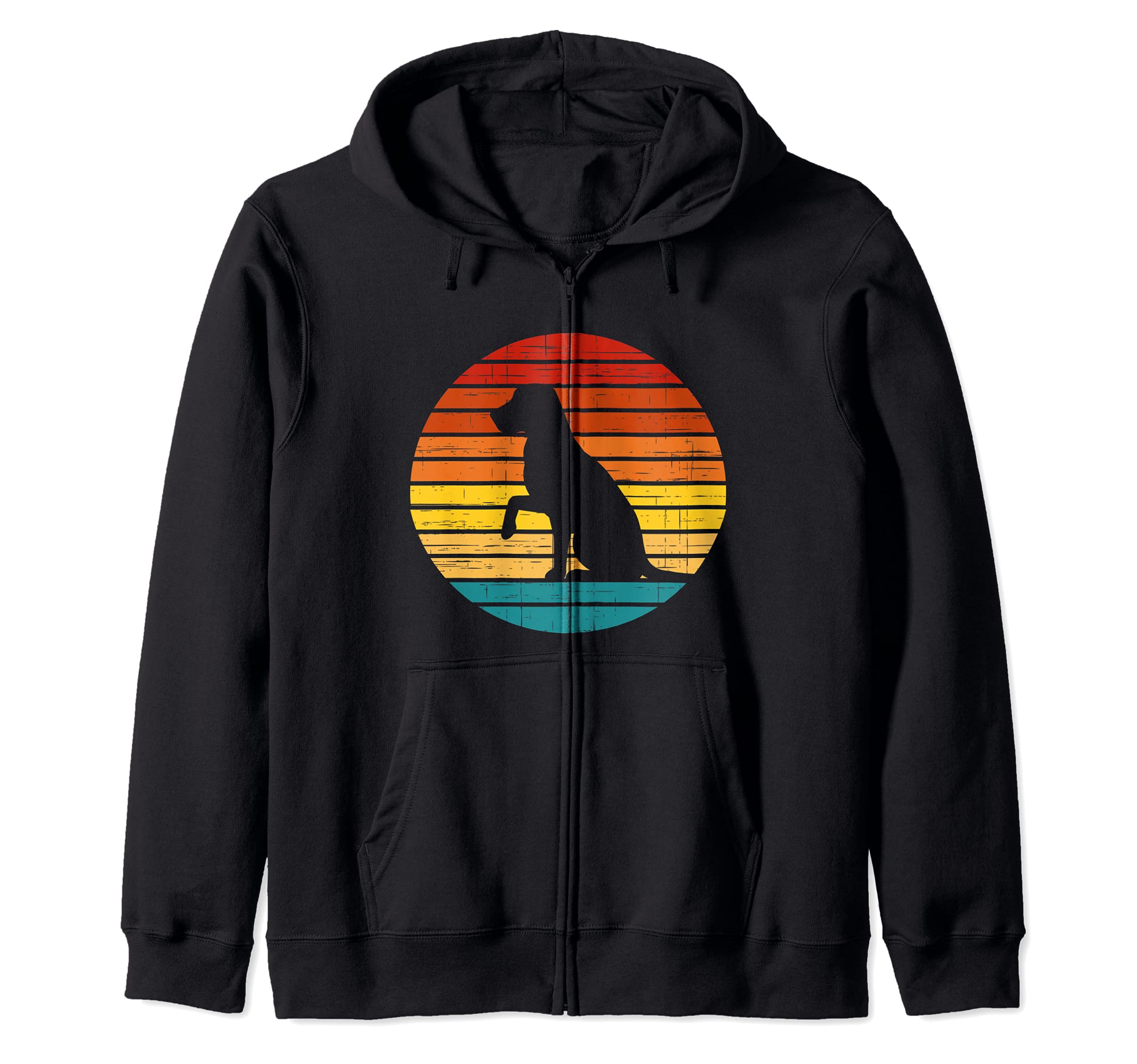 Labrador Retriever Dog Vintage Retro Sunset Dog Lovers Zip Hoodie