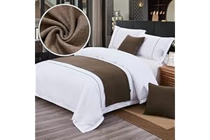 GZQIAWY Bedspreads Bed Runner Throw Bedding Single Queen King Bed Cover Towel Home Hotel Decorations Bed Towel Scarf Brown 19.7 x 82.7 inches (Bed Scarf Only)