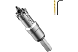 Mollom (3/4''|19mm) Heavy Duty Carbide Hole Saw with 2 Pilot Drill Bits, Hole Cutter cuts Stainless Steel, mild Steel, Iron, Copper, Brass, Plastic