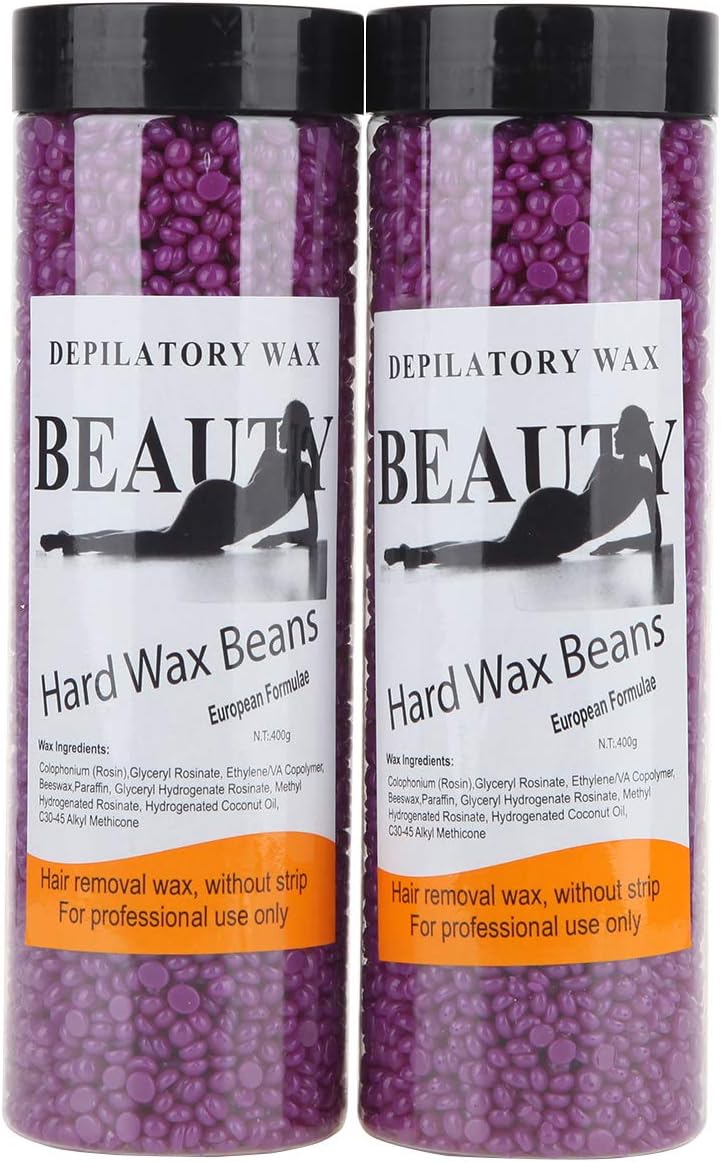 Bonjanvye Hair Removal for Men Hard Wax Strip Free Hard Wax Beans 800g Violet