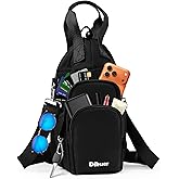 Dikuer Water Bottle Holder with Strap, 4 Big Pockets with Compartment, 24oz/32oz/40oz Crossbody Water Bottle Carrier Bag