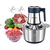 SPEHKAOO Food Processor,5-Speed Electric Food Chopper,Meat Grinder 5L(20Cups) with Two 6-Blade Sets,500W Powerful Vegetable Chopper Used for Dough Mixing,Meat, Nuts, Fruits, Garlic and Vegetables