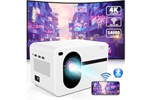 Mini Projector with Wifi and Bluetooth Native 1080P fhd, 14000L ZDK Video Movie Portable Outdoor Wifi Projector Home Theater, Proyector Compatible with iOS/Android Phone/Laptop/PC/TV Stick/HDMI/USB/AV