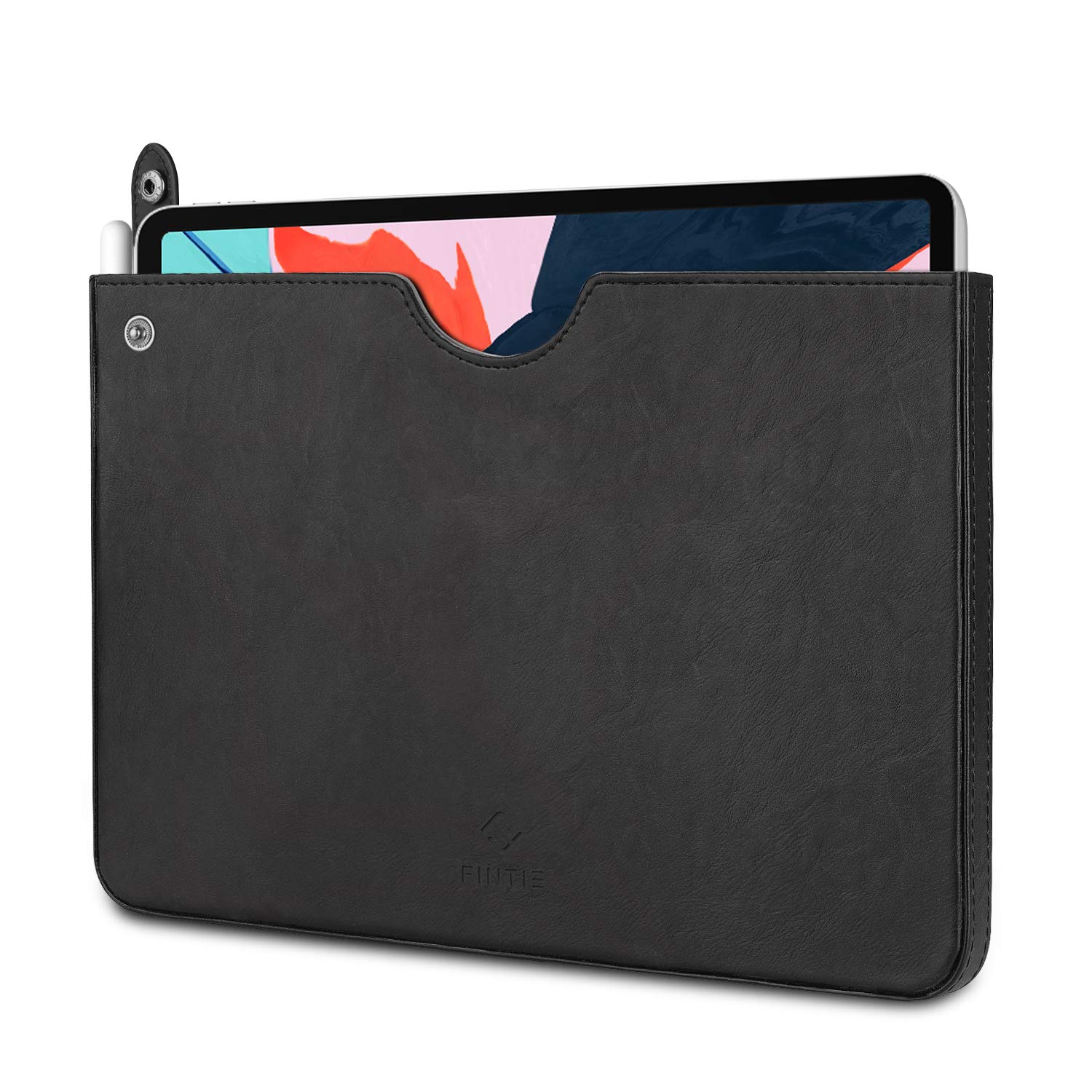 FINTIE Sleeve for iPad 10.2" 2019/2020, Slim Fit Vegan Leather Protective Cover Carrying Case Bag Pouch with Stylus Loop, Compatible with iPad Air 4 10.9" 2020/iPad Pro 11"/Pro 10.5" Tablets, Black