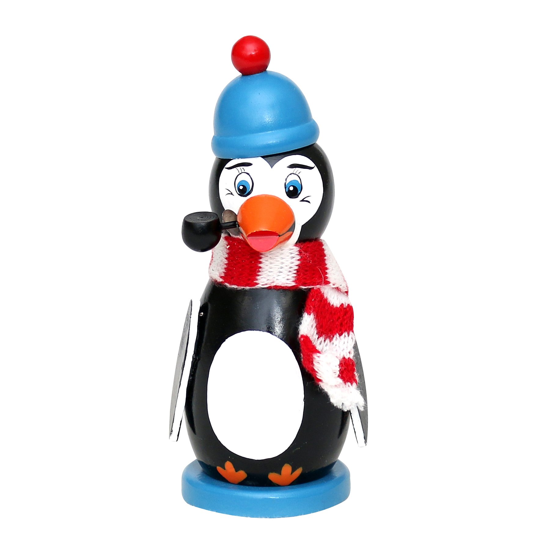 Dekohelden24 Trendy Modern Wooden Incense Penguin Figurine, Approx. 14 cm
