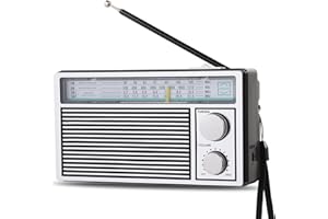 BAIJIALI Radios Portable AM FM Retro Radio, Transistor Radios with Loud Speakers, Battery Powered or DC Power, Suitable for Indoor, Outdoor and Emergency Use, Small Transistor Radio AM FM Gifts