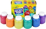 Crayola Washable Glitter Paint Assorted Colours Pack of 6 2oz Bottles view 7