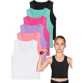 SATINIOR 6 Pieces Girls Dance Tank Tops Sleeveless Top for Gymnastics and Dancewear
