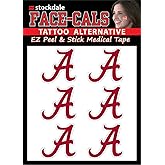 NCAA Alabama Crimson Tide Face Tattoos, Team Colors, One Size