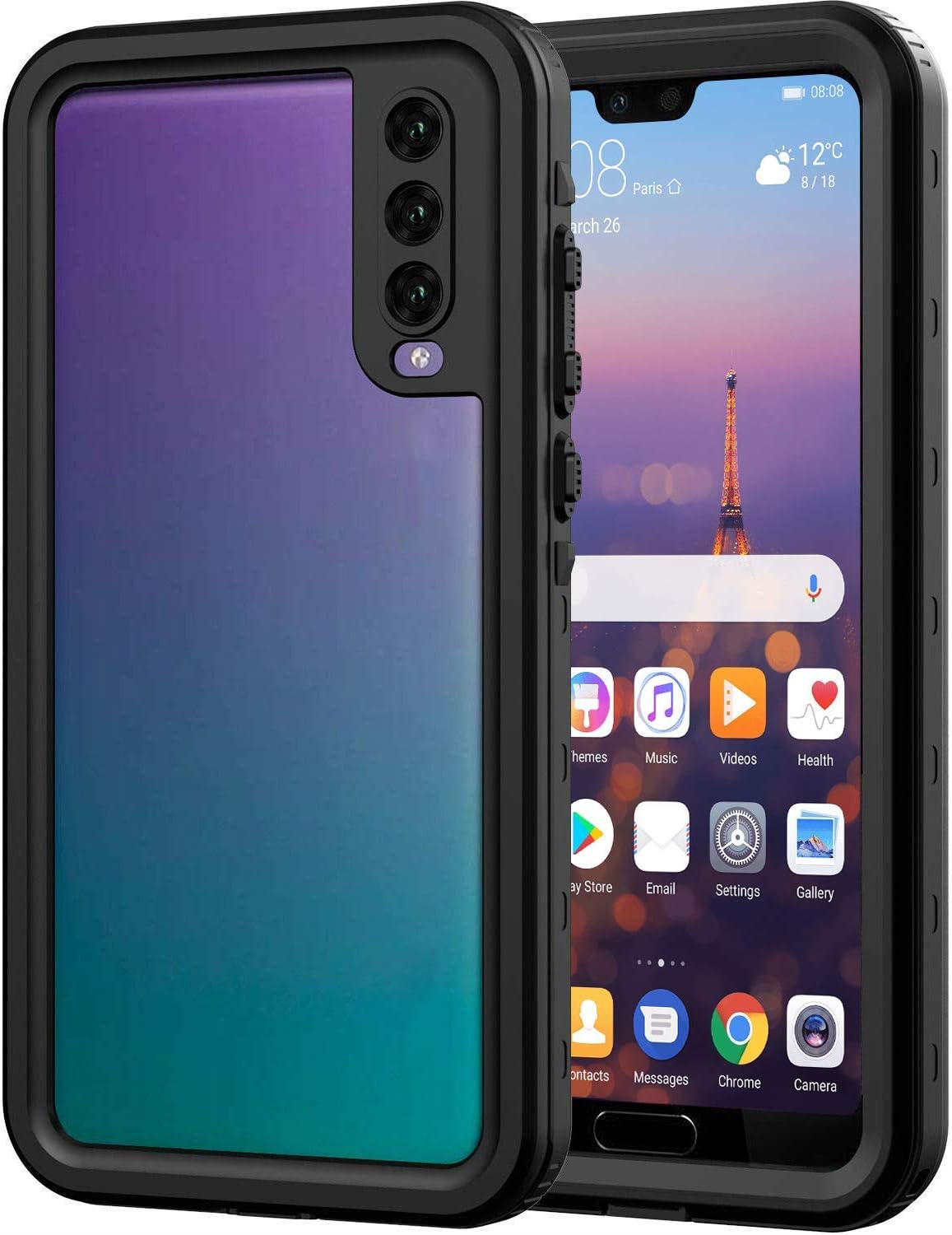 iThrough Huawei P20 Pro Waterproof Case, Protection Underwater Case, Anti-Scratch Shockproof/Dustproof/Snowproof/Drop Proof Full Protection Carrying Case Cover for Huawei P20 Pro