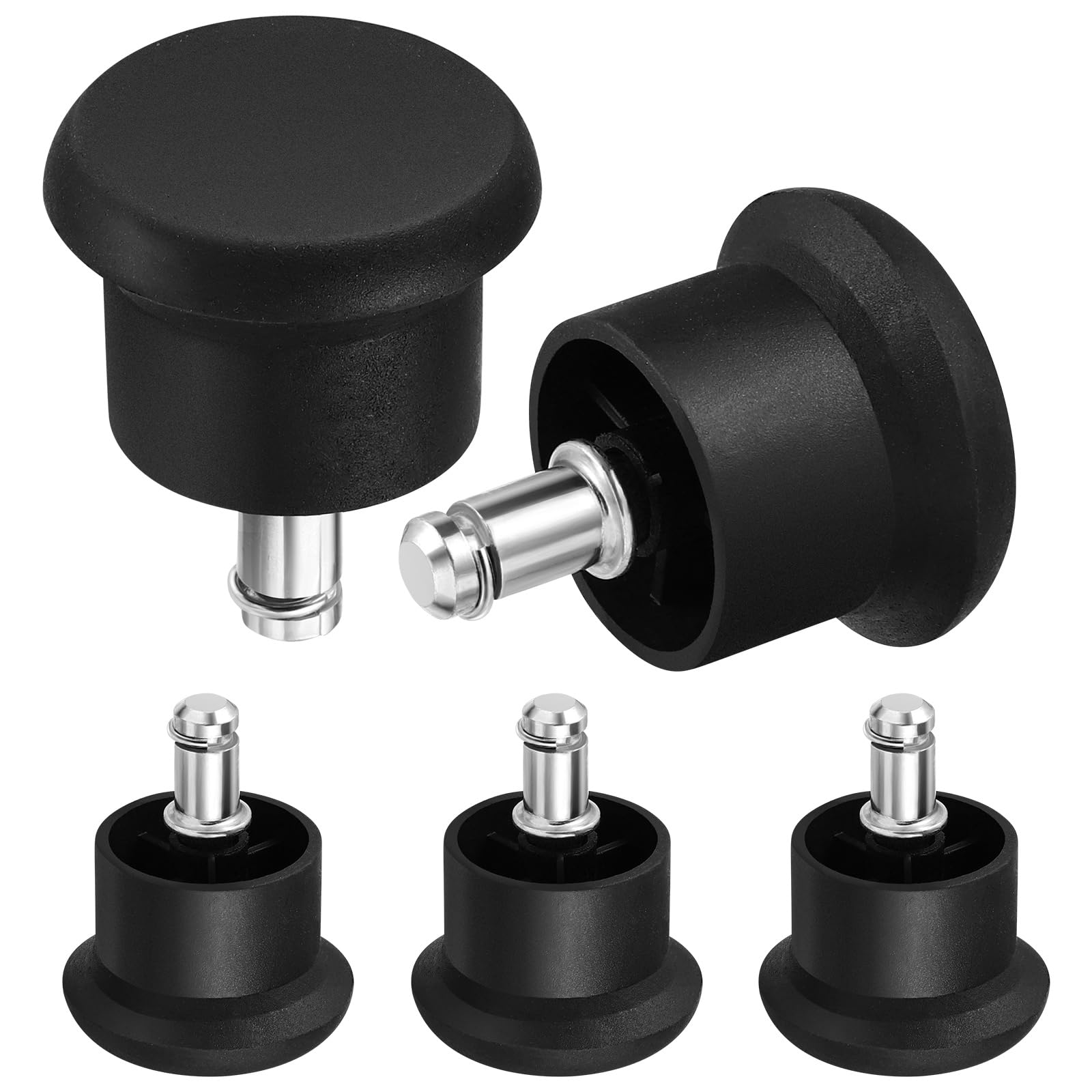 IMIKEYA 5pcs Office Chair Glide Castors Thickened Chair Feet Wheels Replacement Wear-Resistant Cushion for Floor Chairs 50mm Diameter (Black)