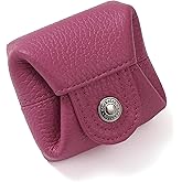 Cockatoo Genuine Leather Coin Pouch Change Holder, Mini Snap Pocket Wallet for Men Women (Fuchsia, Small)