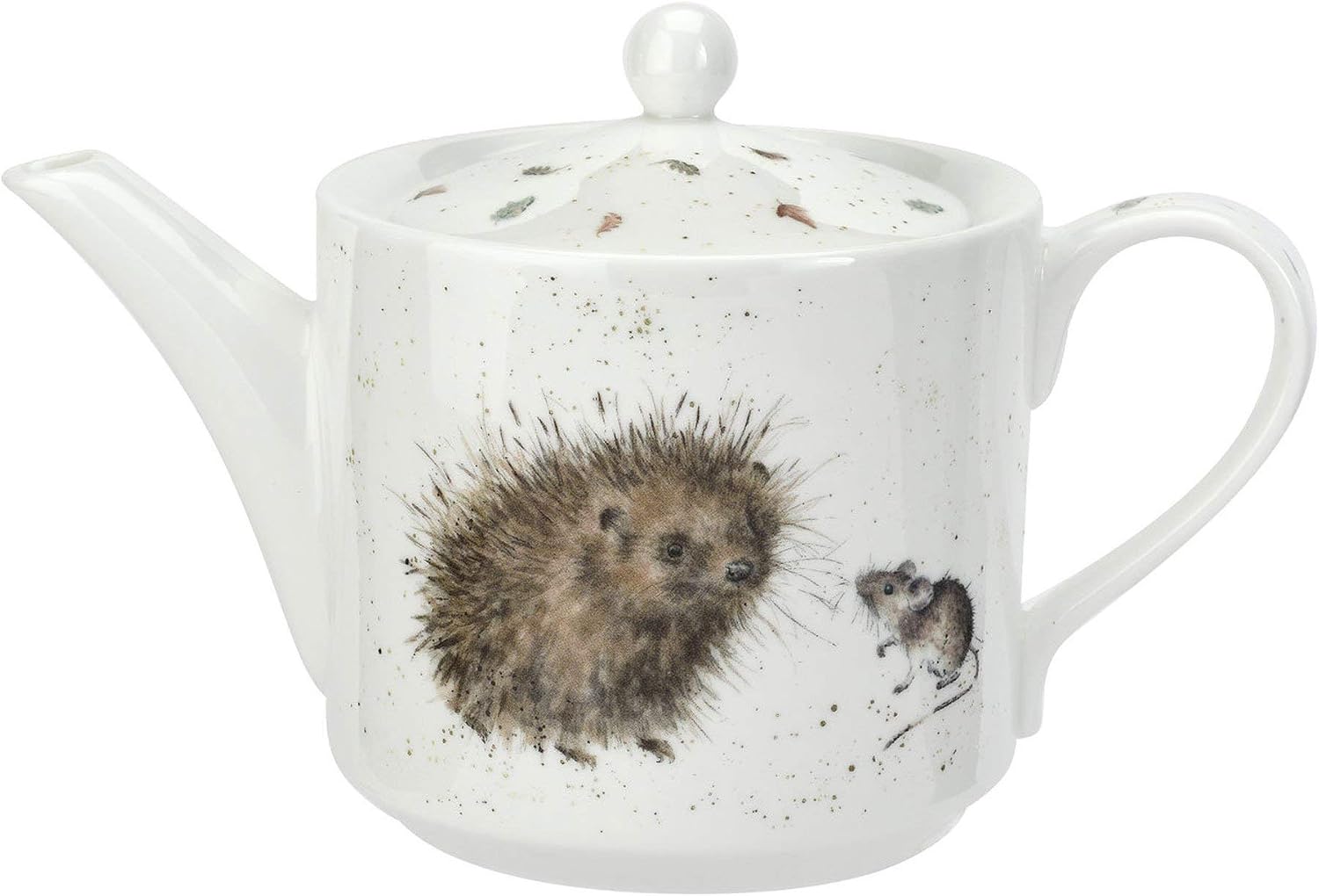 RW WN4090-XT Royal Worcester Wrendale Designs China One Pint Tea Pot-Hedgehog and Mouse, Ceramic, White, Default Title