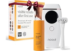 NEW Nood™ Flasher 2.0 + Serum + Shaving Starter Kit — IPL Laser Hair Removal Device for Women & Men with Refillable 5-Blade Razors & After Shave to Prevent Ingrowns & Slow Hair Regrowth — Gloss White