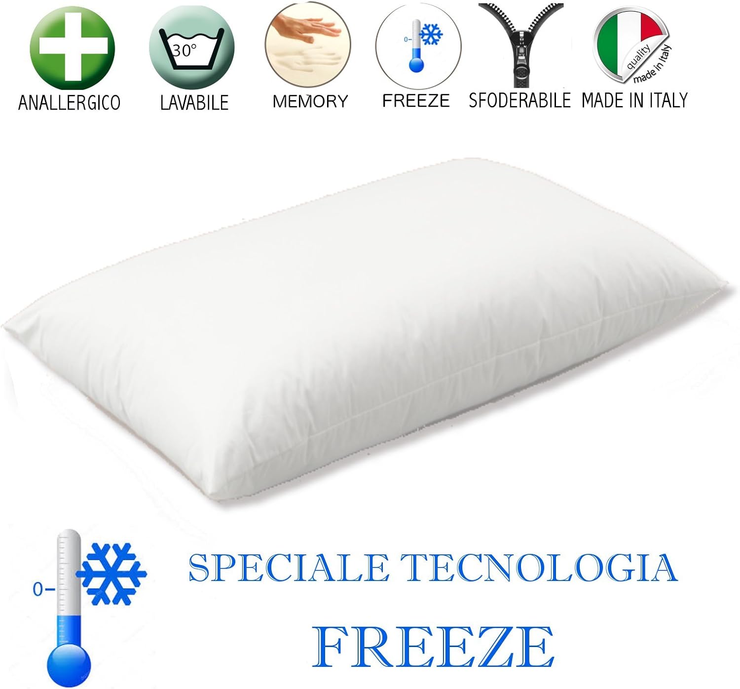 comfortmed Kissen Freeze Memory Foam mit Spezial Futter Kühlmittel und