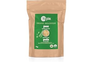 Yupik Organic Fermented Pea Protein Powder 1kg, 80% Protein Content, USDA Certified, Superfood, Non-GMO, Vegan, Gluten-Free, 