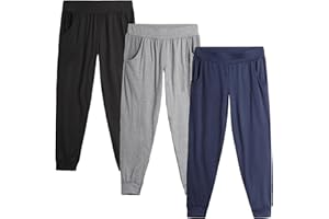 Sweet Hearts Girls Sweatpants - 3 Pack Girls' Activewear High Waisted Jogger Pants with Pockets: Made in USA (Sizes: 5-18)