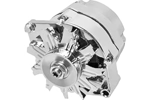 SINTLY GM 1 Wire Chrome Alternator New Self Exciting High Output 105A Fit for Chevy 350 305 BBC SBC DELCO Street Rod 40012395 1100125 ADR0335C 7127SECN100A 7127-SE105C