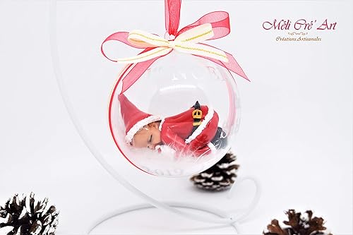 Boule De Noël Suspension Pour Sapin Ornement Bébé Enfant Mon Premier Noël Garçon Père Noel