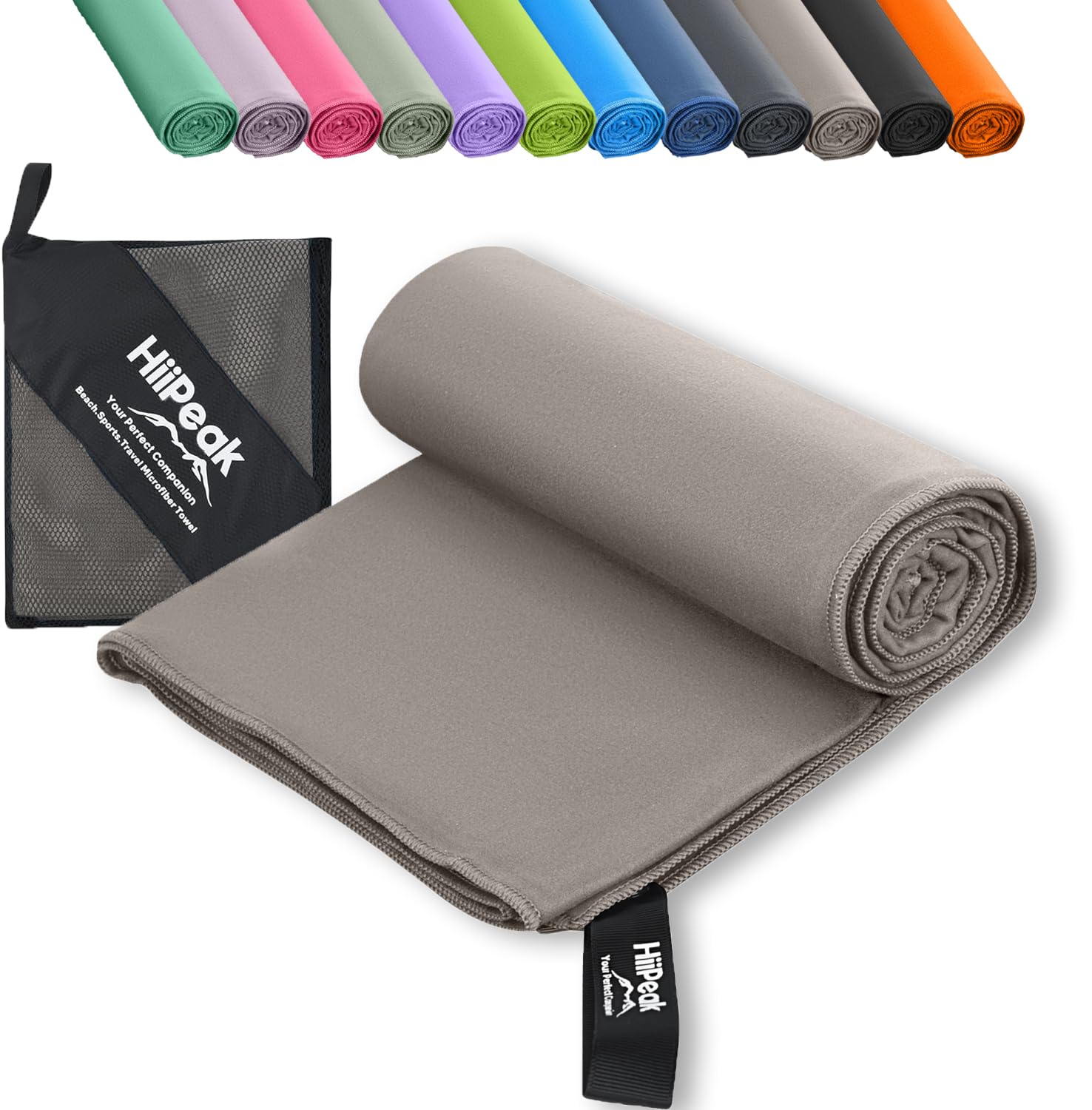 HiiPeak Small Microfibre Gym Towel for Active Sports (40x80cm) Running, Perfect for Athletes Training Outdoors - Quick Dry Lightweight Absorbent Swimming Hiking Drying Towel for Men,Women — image 1