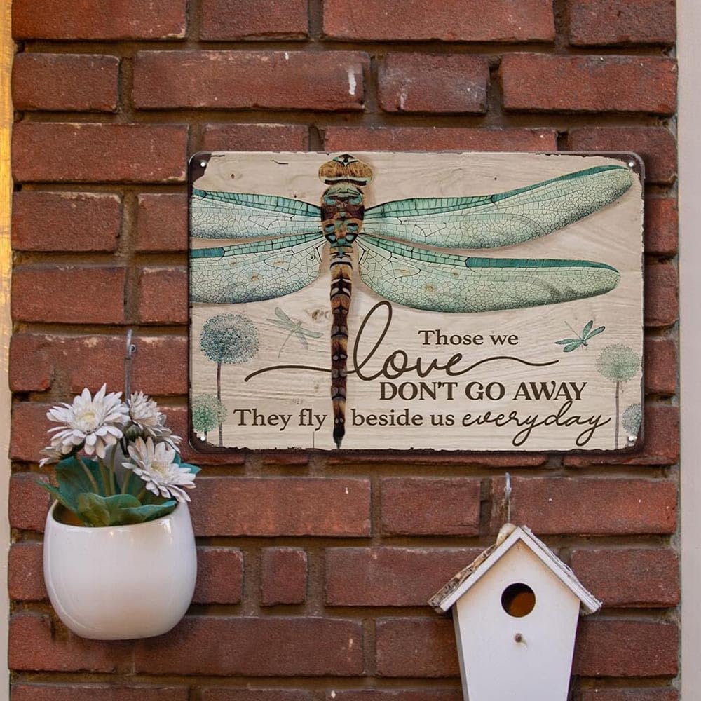 Plaques & Wall Art - Dragonfly Funny Novelty Metal Retro Wall Decor For Home Gate Garden