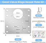 Thrilez 5PCS Cabinet Hinge Repair Kit with 35 Screws Stainless Steel Repair view 3