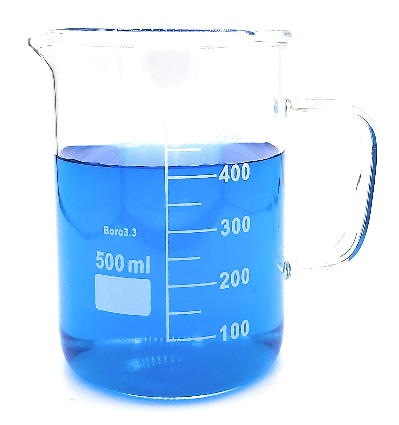 Microyn Glass Beaker with Handle, Beaker Mug with Pouring Spout, 500ml