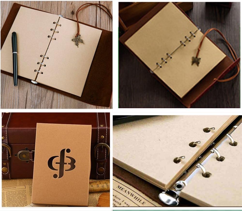 2017 Vintage Butterfly and The Princess Leather Notebook Writing Books Journal Diary PU Cover Ring Binder for Men Women A6(Blue) - Image 4