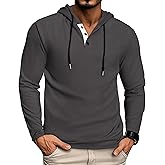 Mens Fashion Athletic Hoodies Long Sleeve Drawstring Casual Sweatshirts Color blocked Collar Lightweight Pullover