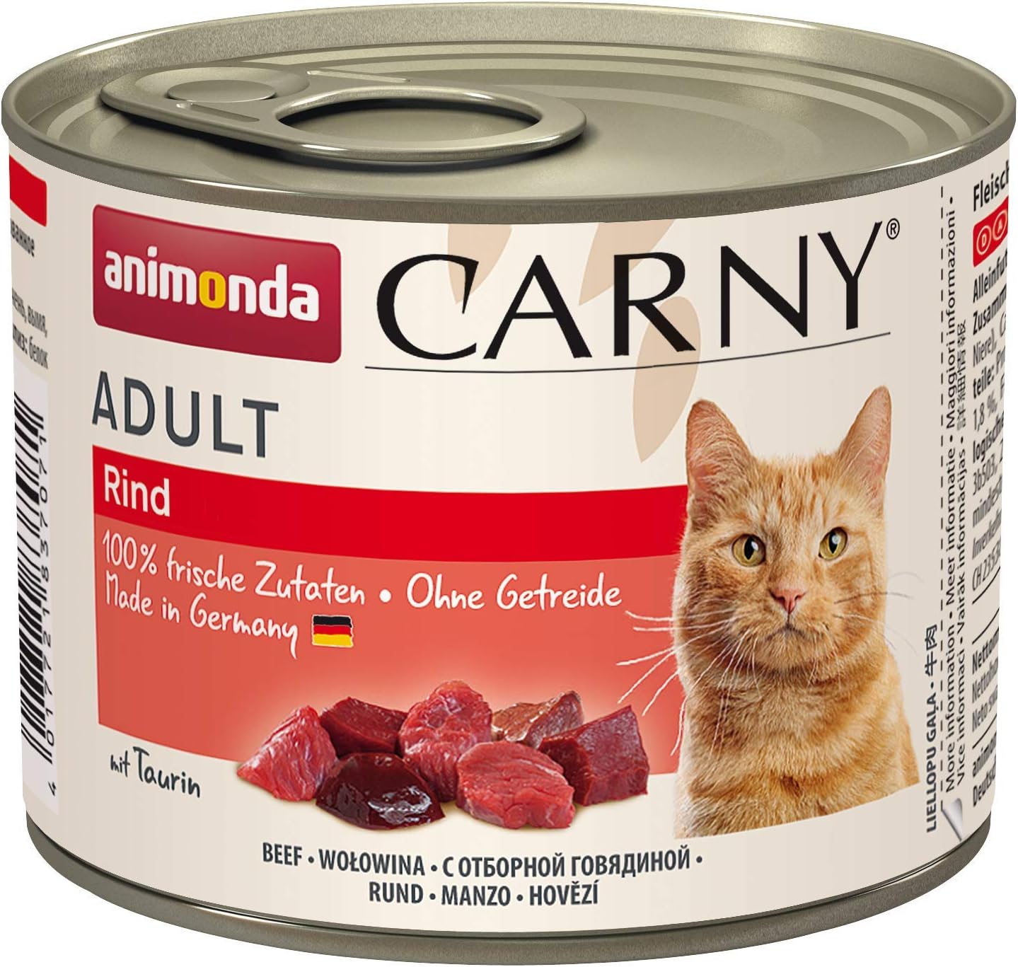 animonda Carny Adult cat food, wet food for adult cats beef, 6 x 200g, 200 g (Pack of 6)