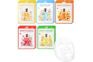 10Pcs Face Sheet Masks Skin Care Kit,Hydrating Facial Sheet Mask,Moisturizing Calming Brightening Face Masks for All Skin,Mot