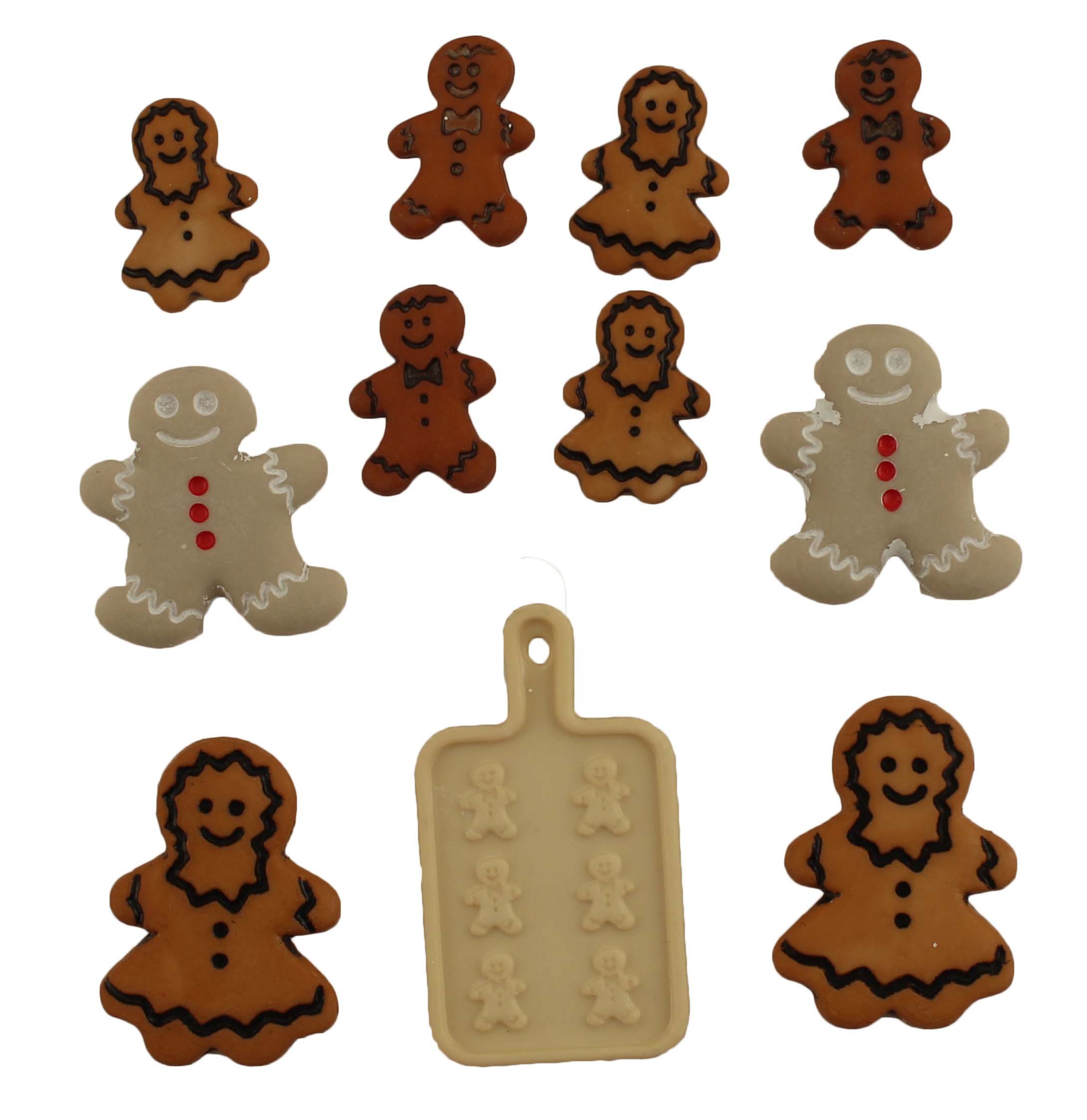 Buttons Galore Gingerbread Cookies Novelty Craft Buttons, Multicolor, 1x7.5x10 cm