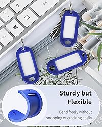 Uniclife 40 Pieces Key Tags 2 Inch Soft Plastic Key