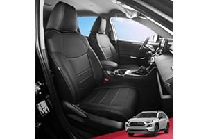 FREESOO for Toyota RAV4 Seat Covers - Custom Fit Car Seat Covers Full Set for Toyota RAV4 2025 2024-2019 LE XLE Limited XLE Premium - Luxury Waterproof Leather SUV Seat Covers - Black
