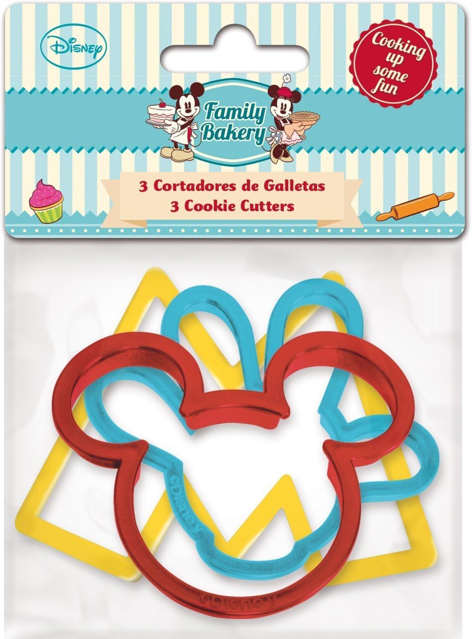 ALMACENESADAN, 0420, Pack 3 Disney Mickey Mouse Cookie Cutters; Plastic Product; BPA Free