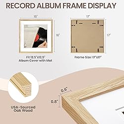 Venusmiles Vinyl Record Frame Natural Oak Wood 16 X