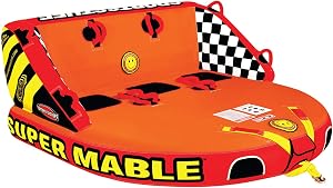Airhead Super Mable Towable Tube | 1-3 Rider Towable Tube for Boating and Water Sports | Dual Tow Points | Full Nylon Cover | EVA Foam Pads | Patented Speed Valve | Boat Tubes and Towables