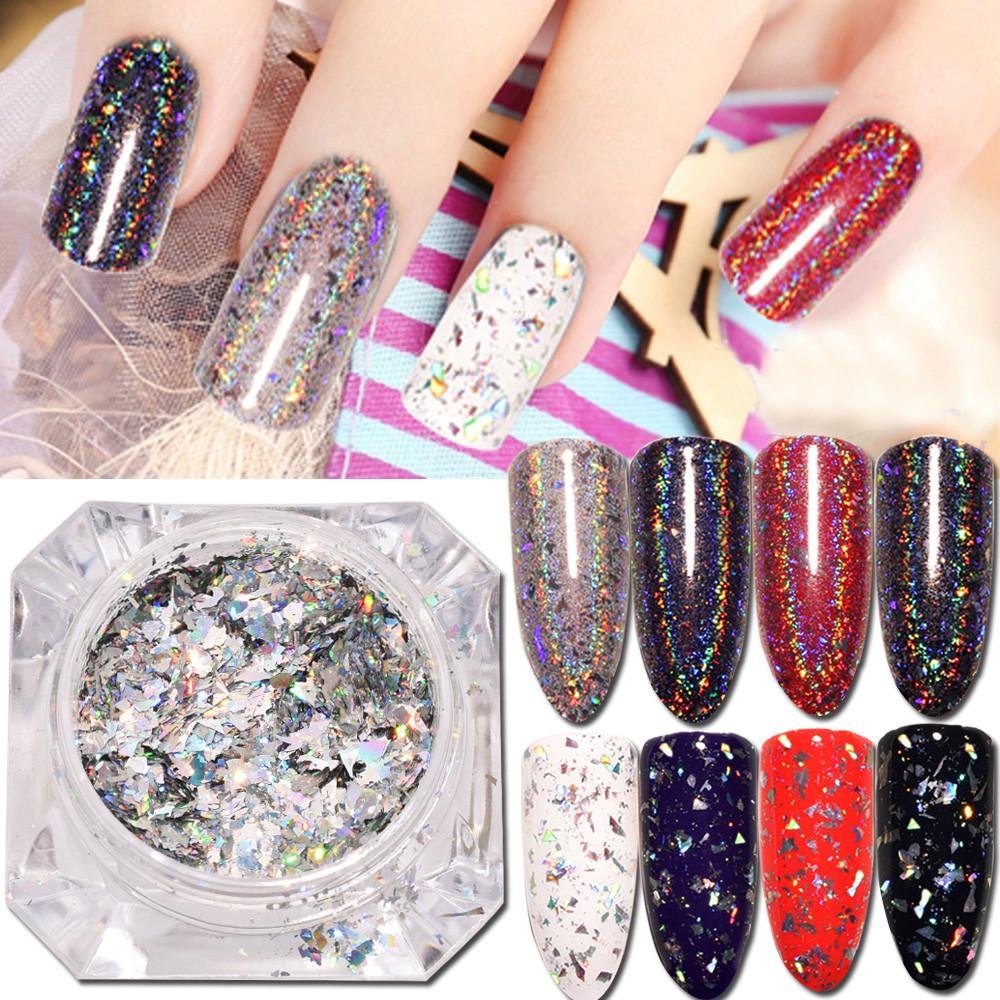 Amazon Com Esharing Diy Flakes Nail Sequins Bling Powder Glitter