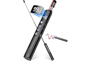 Rechargeable Wireless Presenter Remote with Touch Screen Stylus Pen and Telescopic Pointer Stick, Presentation Clicker with D