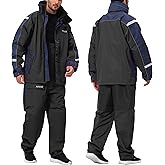 NAVIS MARINE Men's Coastal Sailing Jacket&Bib Pants Combo-Waterproof, Breathable Offshore Hard Shell, Durable Gear