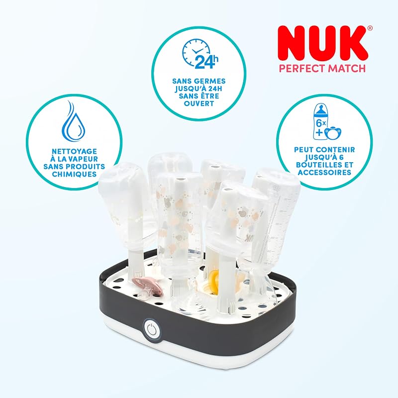 Vario Express Stérilisateur de Biberons | Arrêt Automatique | Jusqu'à 6 Bouteilles + Accessoires en 6 Min