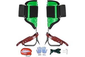 Ksdolip 1 Pair Arborist Climbing Spikes,Adustable Height Tree Spikes for Climbing,Heavy Duty Steel Tree Climbing Gear Kit with Secure Straps for Tree Climbing, Fruit Picking, and Hunting