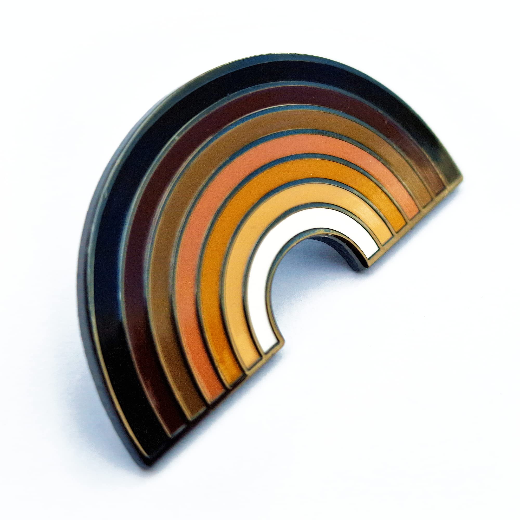 Skin Tone Rainbow Enamel Lapel Pin Badge, Metal, 2 Pin Backs