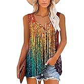 Mystry Zone Womens Tank Tops Casual Blouse Button Up Ruffle Tunic Shirts Fit Flare S-3XL