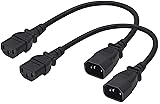 AAOTOKK 2-Pack IEC 320 C14 Male to IEC 320 C13
